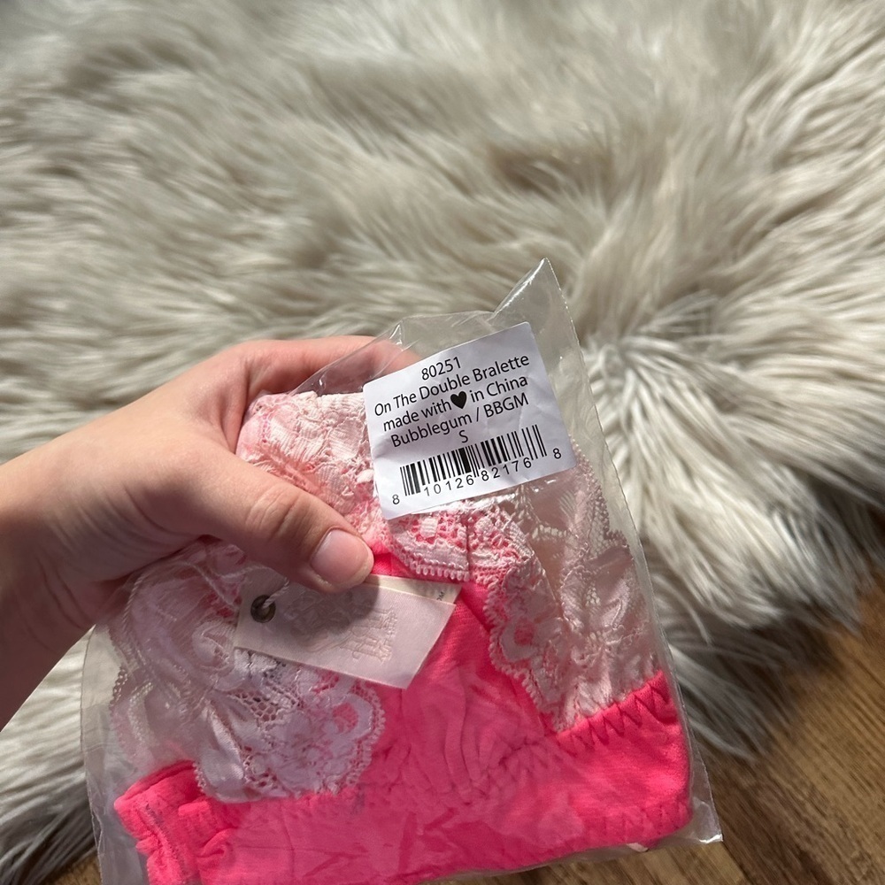 FREE PEOPLE x HAH In The Double Bralette In Bubble Gum - Picture 5 of 5